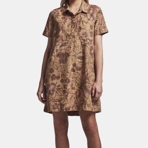 James Perse Floral Print Pocket Shirt Dress Tropical Hawaiian